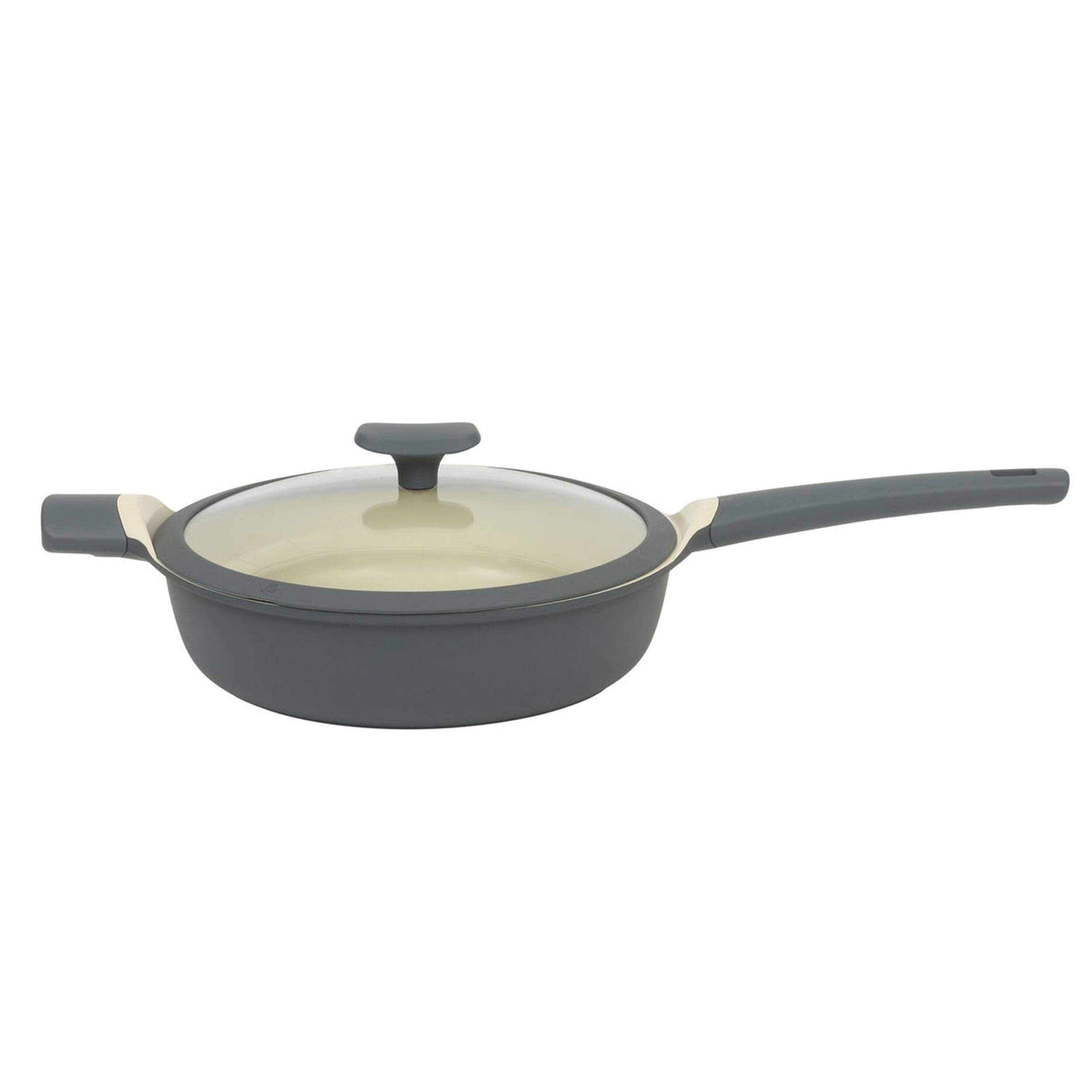 Oster - Rooney 4.1 Quart Ceramic Nonstick Cast Aluminum Saute Pan with Lid in Grey - Gray