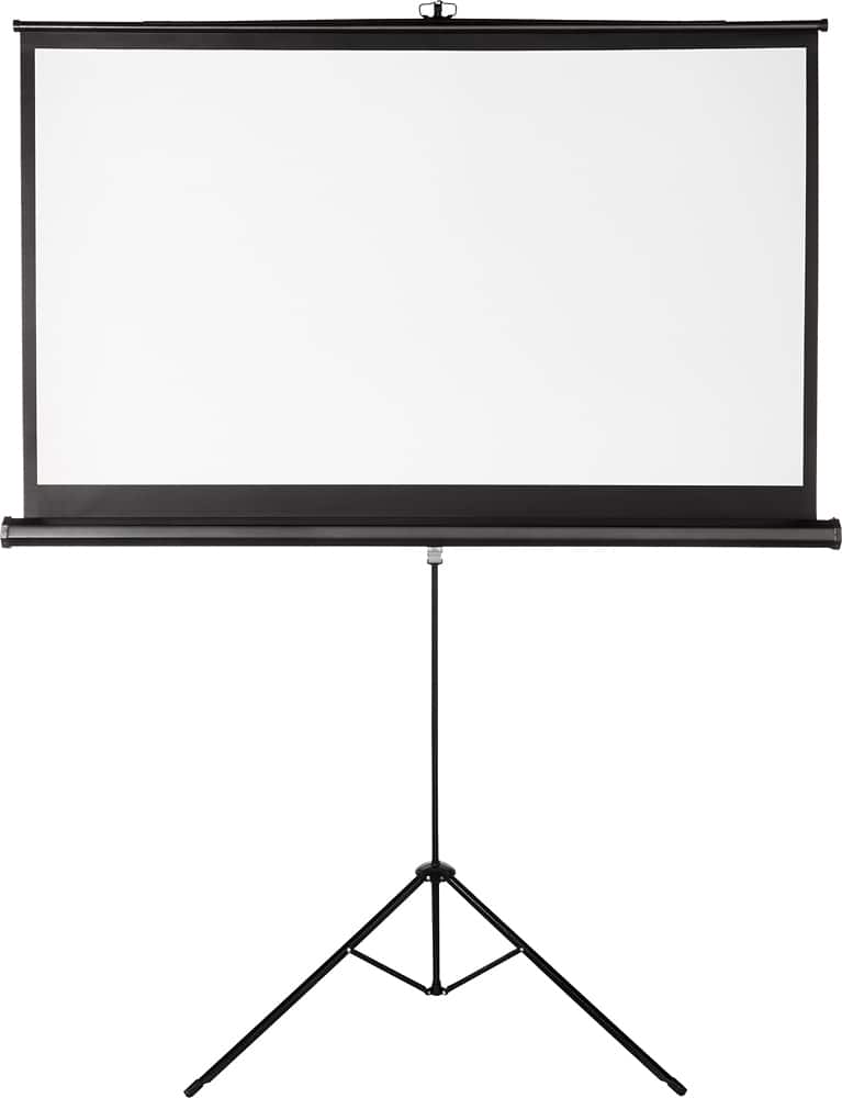 Angle. Insignia™ - 75" Tripod Projector Screen - Black/White.