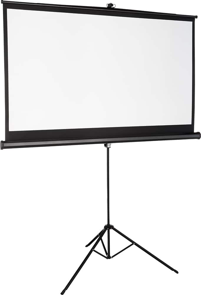 Front. Insignia™ - 75" Tripod Projector Screen - Black/White.