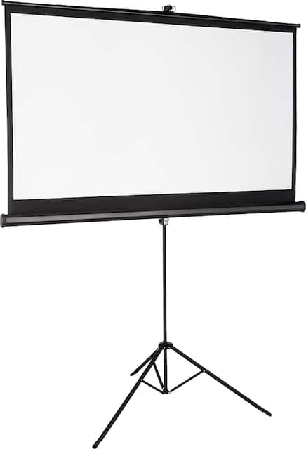 Insigniaâ¢ - 75" Tripod Projector Screen - Black/White - Front_Zoom. 1 of 7 . Swipe left for next.