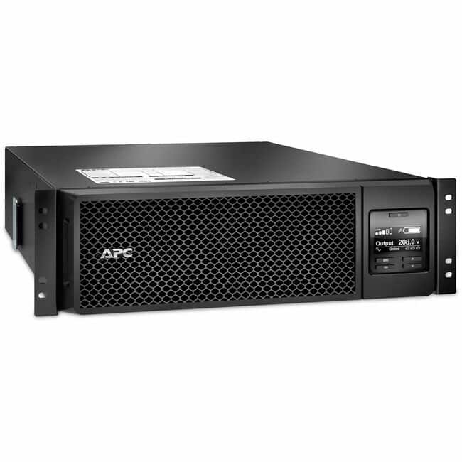 APC - Smart-UPS On-Line, 5kVA, Rackmount 3U, 208V, 2x L6-20R+2x L6-30R NEMA outlets, Network Card+SmartSlot, Extended - Black