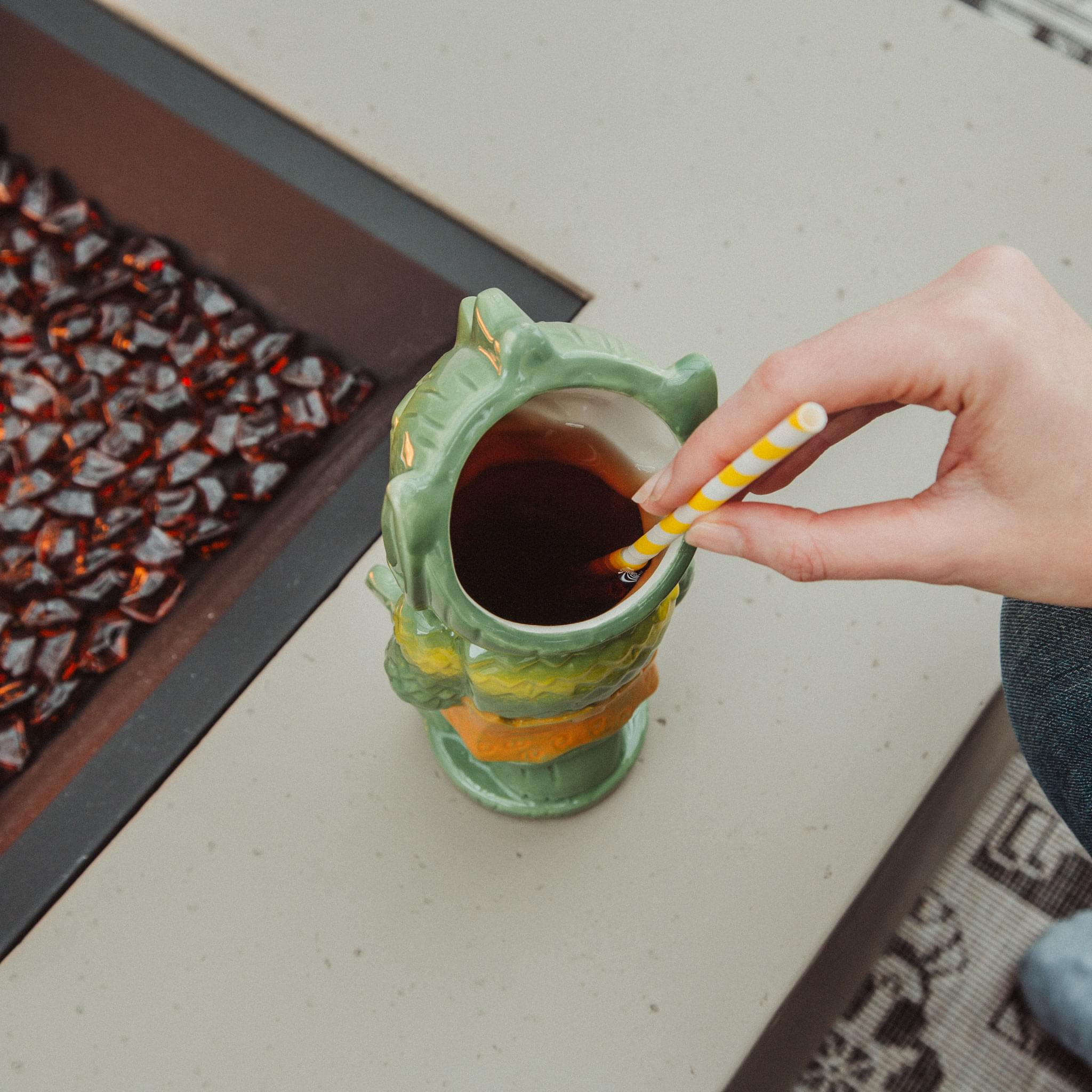 Alt View 4. ThinkGeek - Geeki Tikis The Great Garloo Ceramic Mug | Holds 14 Ounces - Green.