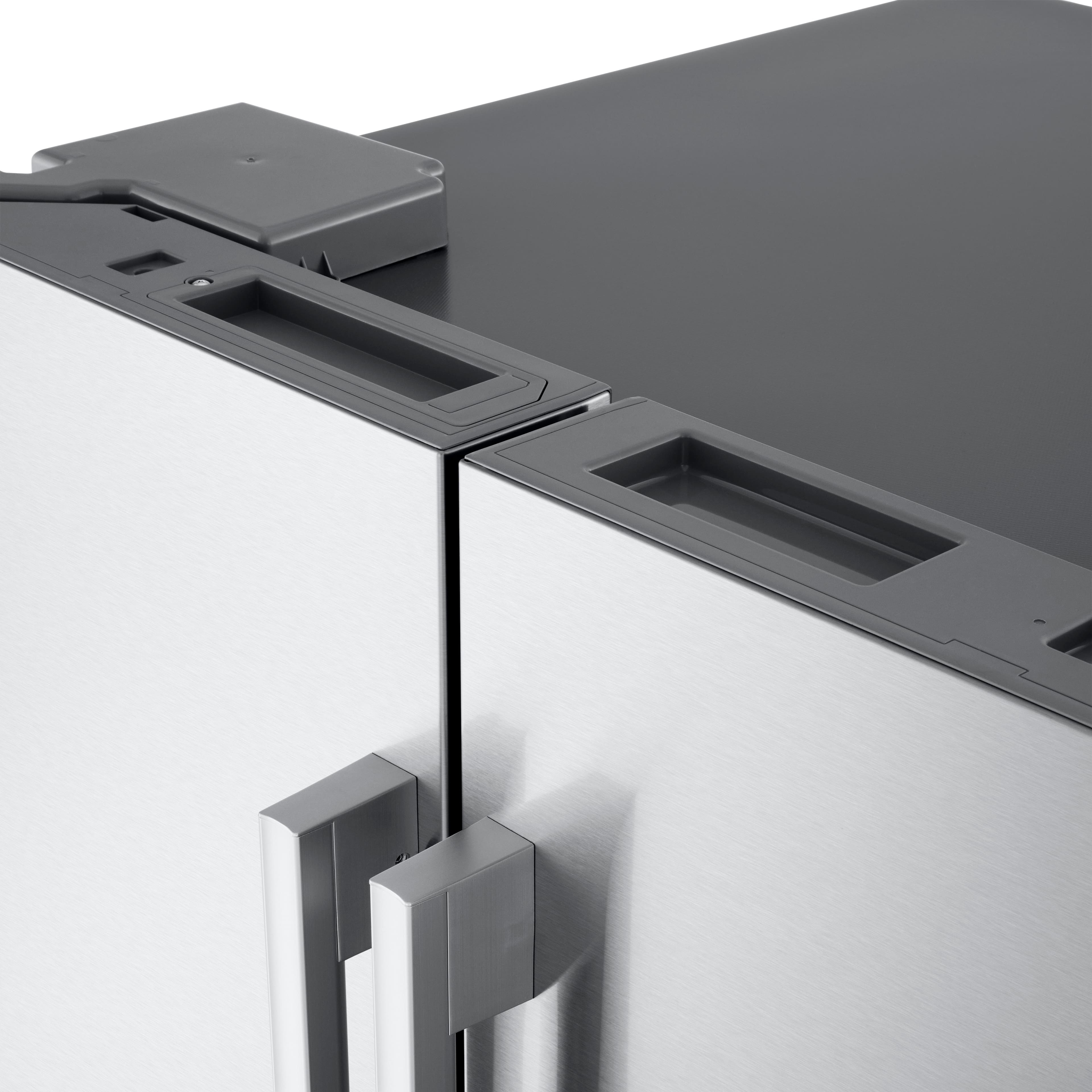 Alt View 4. LG - Standard Depth MAX 25.1 Cu. Ft. French Door Smart Refrigerator with Glide N' Serve Drawer - PrintProof Stainless Steel.