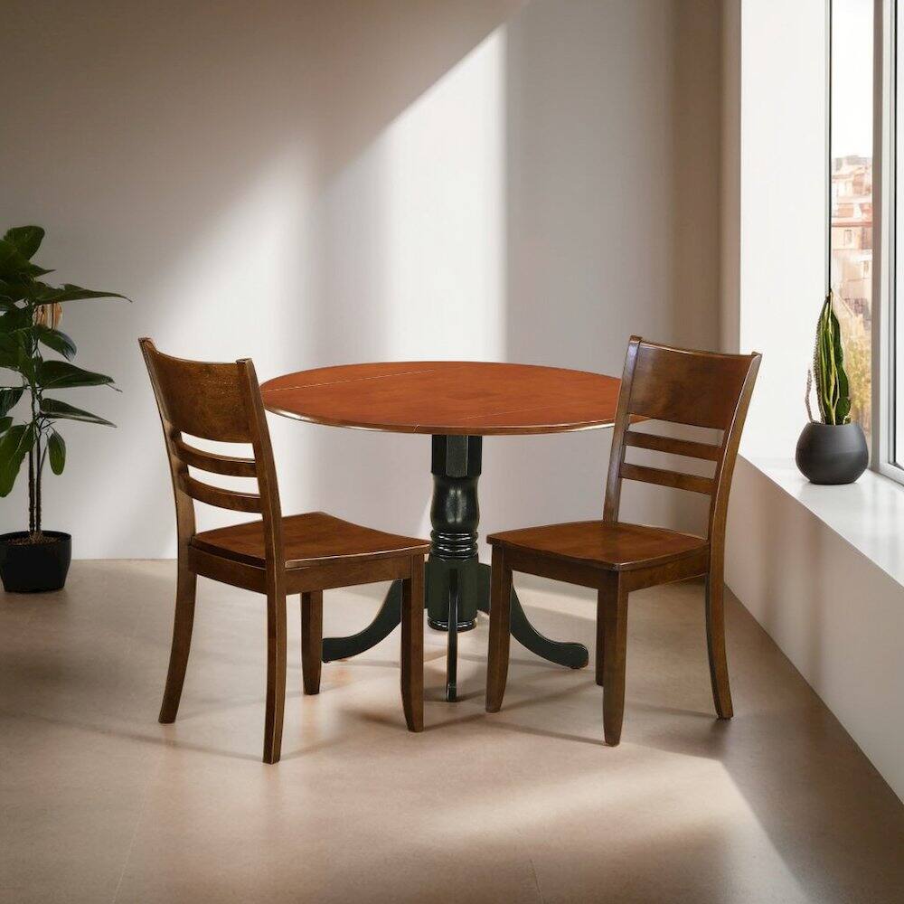 Left. FurniFact - Elegant Wooden Dining Chairs Set of 2 for Kitchen and Dining Room - Espresso.