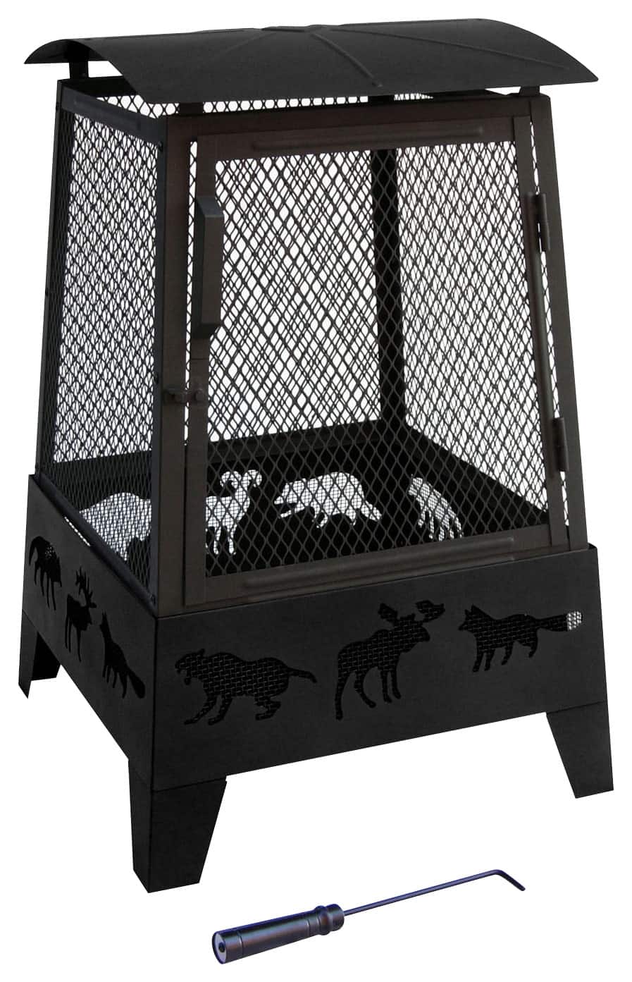 Front. Landmann - Haywood Wildlife Fire Pit - Black.