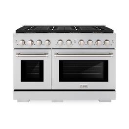 ZLINE - 48 in. Paramount Dual Fuel Range with 8 Burner DuoPro Cooktop & Dual Ovens (PSDR48) - Stainless Steel
