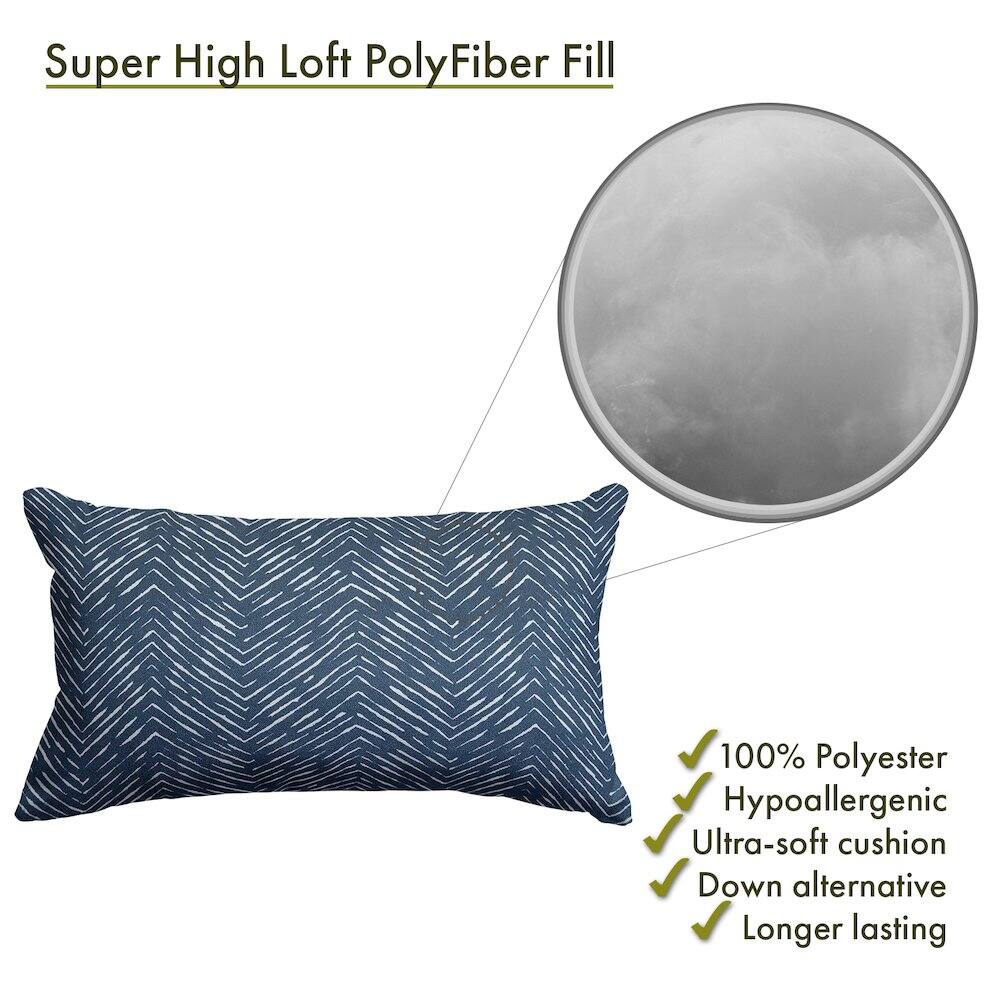 Super High Loft PolyFiber Fill

- 100% Polyester
- Hypoallergenic
- Ultra-soft cushion
- Down alternative
- Longer lasting