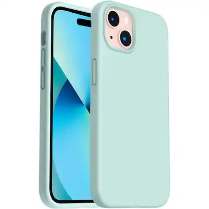 Front. Entronix - Entronix iPhone 15 Plus Case - Soft-Touch Liquid Silicone for Ultimate Protection - Teal.