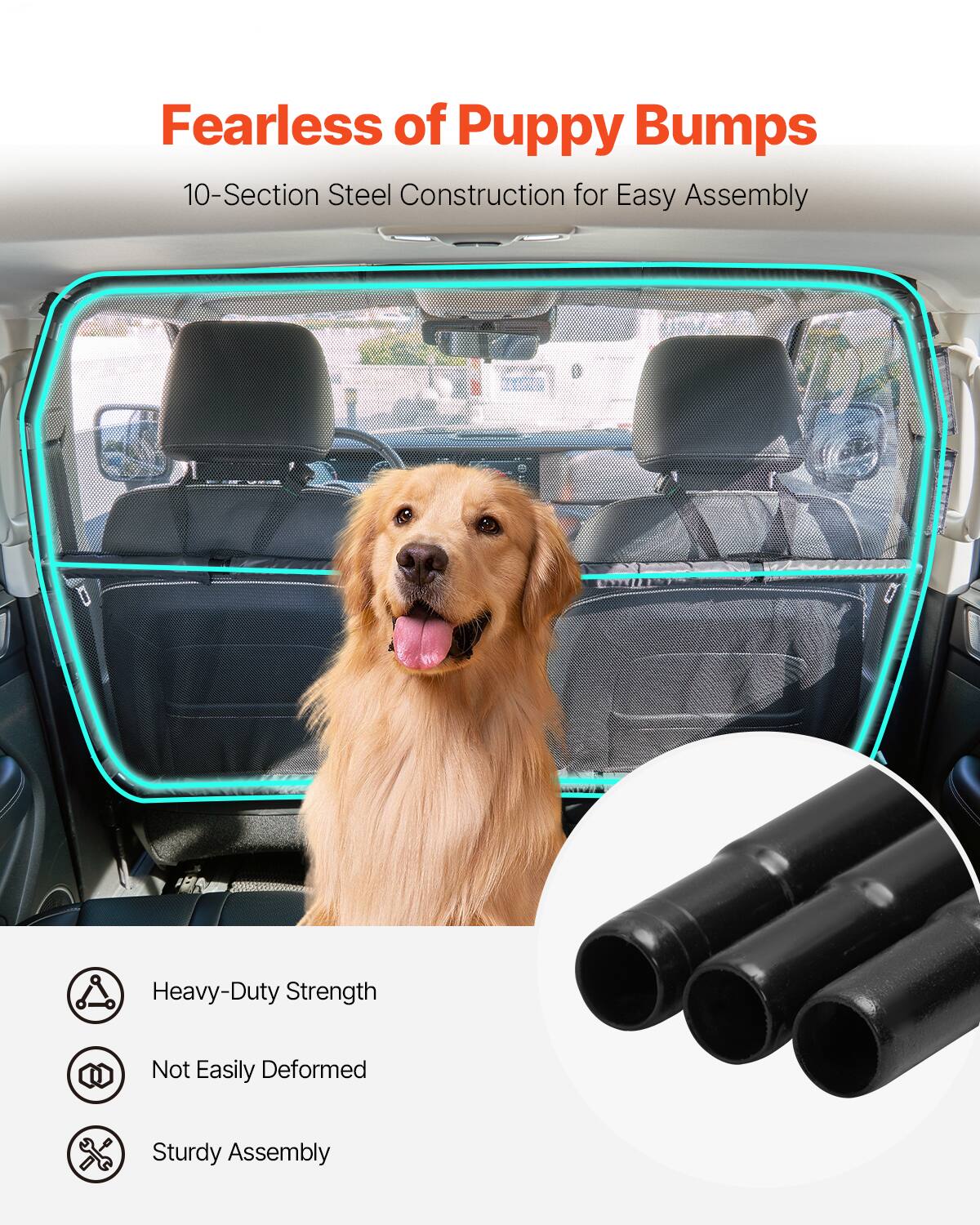 Fearless of Puppy Bumps

10-Section Steel Construction for Easy Assembly

Heavy-Duty Strength  
Not Easily Deformed  
Sturdy Assembly
