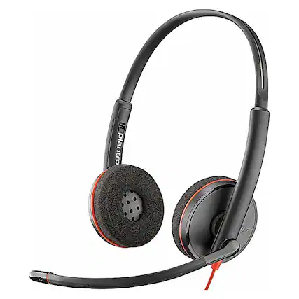 Front. Poly - Poly Blackwire 3220 USB-A On-Ear Headset - Black.