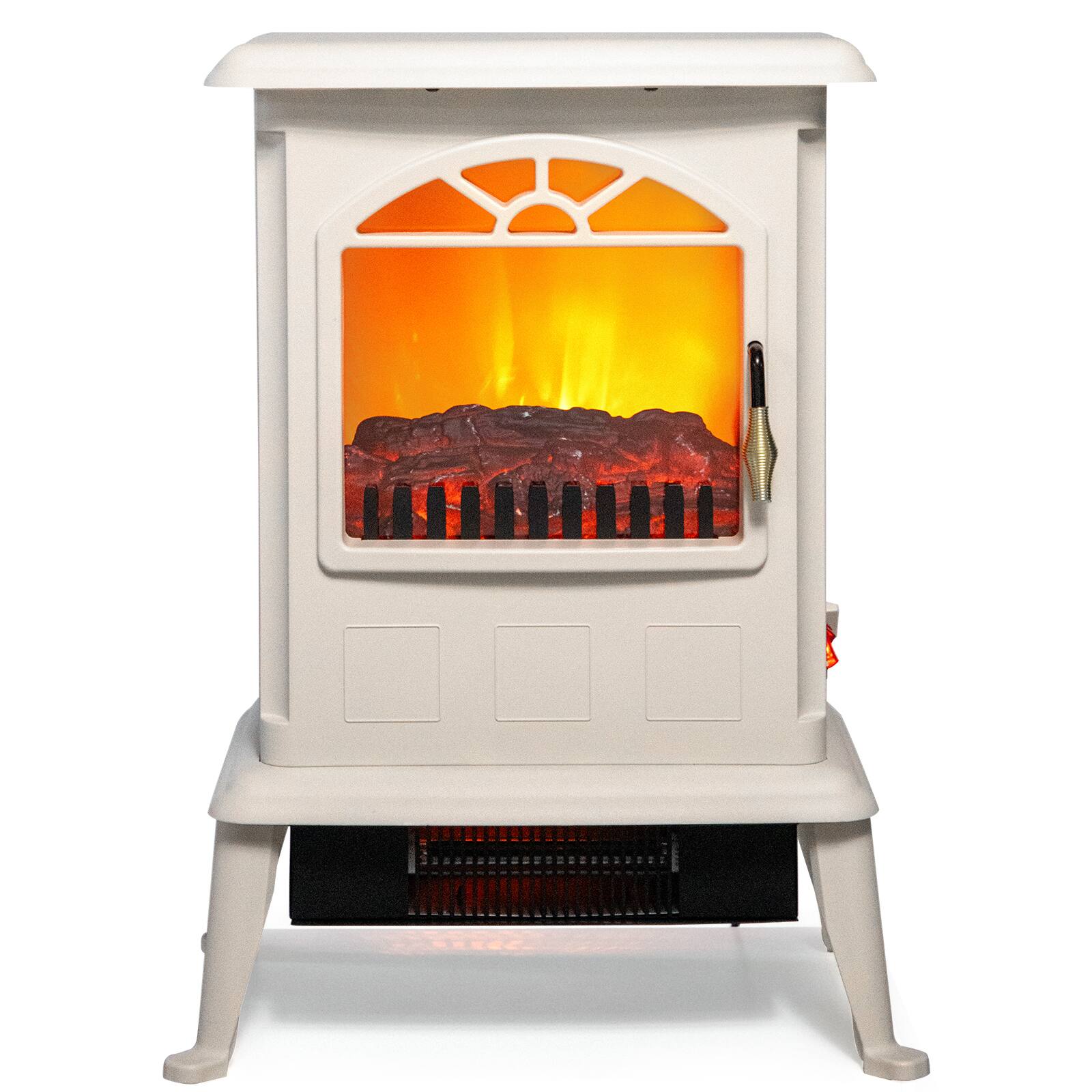 Front. Winado - Electric Fireplace Stove,1500W Infrared Heater with 3D Realistic Flame - White.
