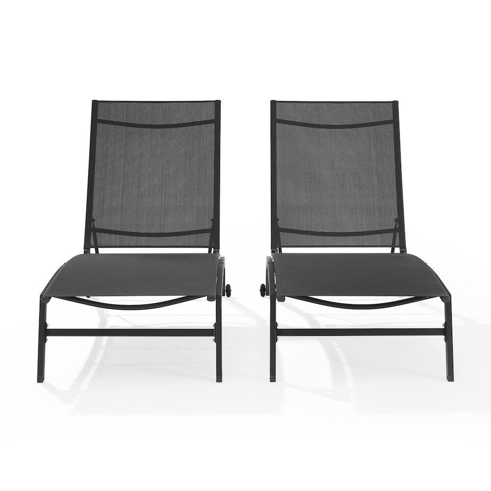 Alt View 4. Crosley Furniture - Weaver 2-Piece Outdoor Chaise Lounge Set - 2 Lounge Chairs - Charcoal.