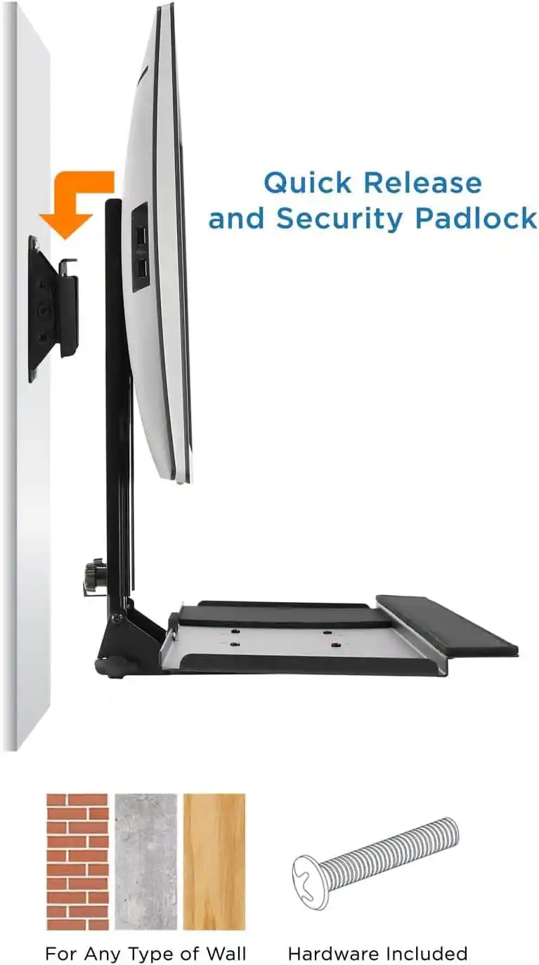 Quick Release and Security Padlock  
For Any Type of Wall  
Hardware Included