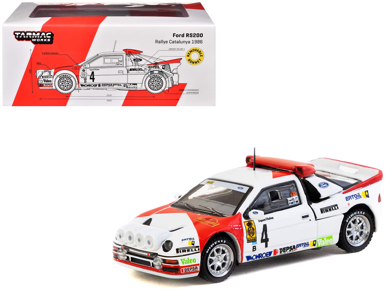 Tarmac Works Ford RS200 #4 Antonio Zanini Josep Autet 