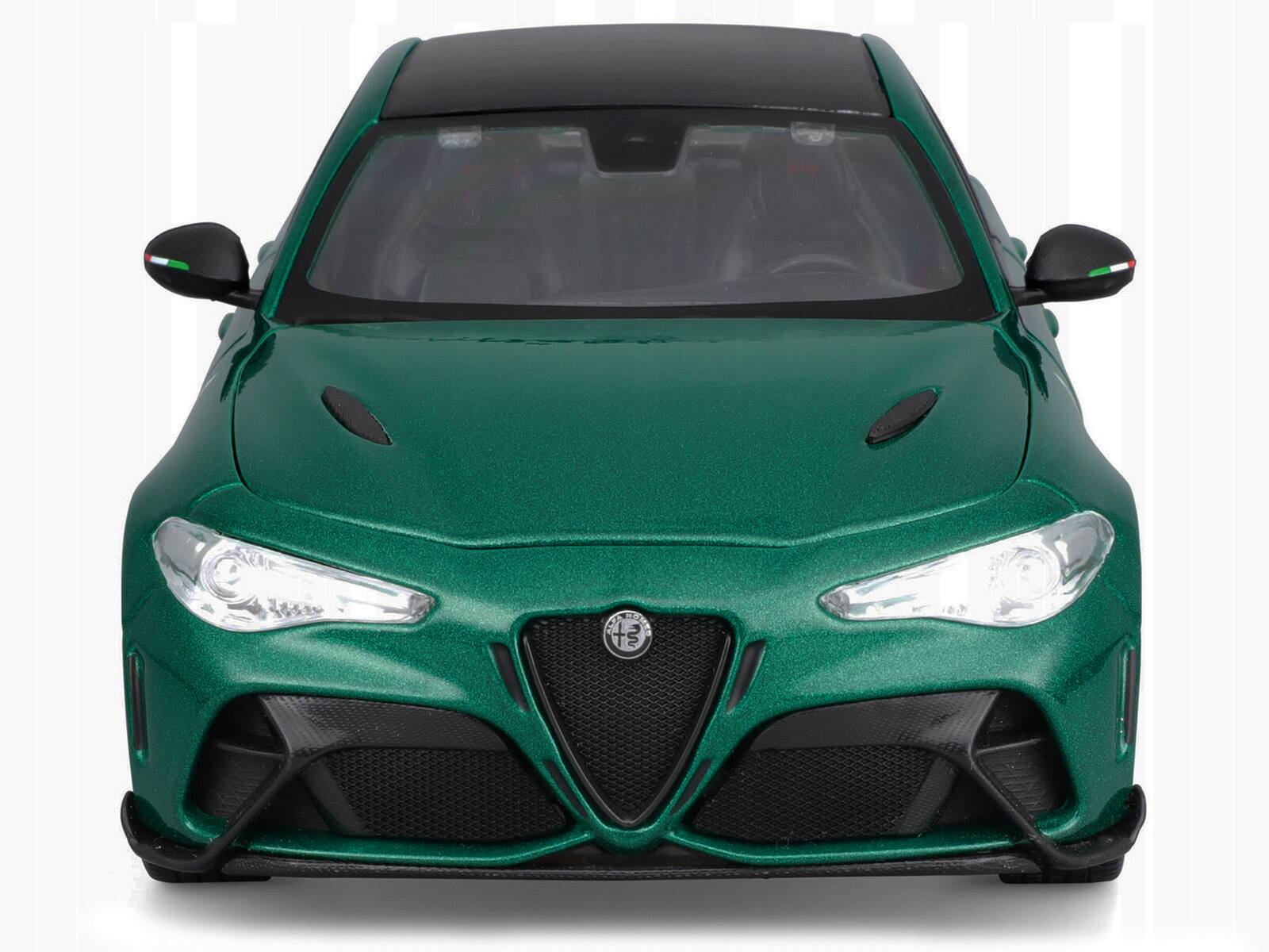 Alt View 1. Bburago - Alfa Romeo Giulia GTA Green Metallic with Carbon Top 1/18 Diecast Model Car by Bburago - Green.