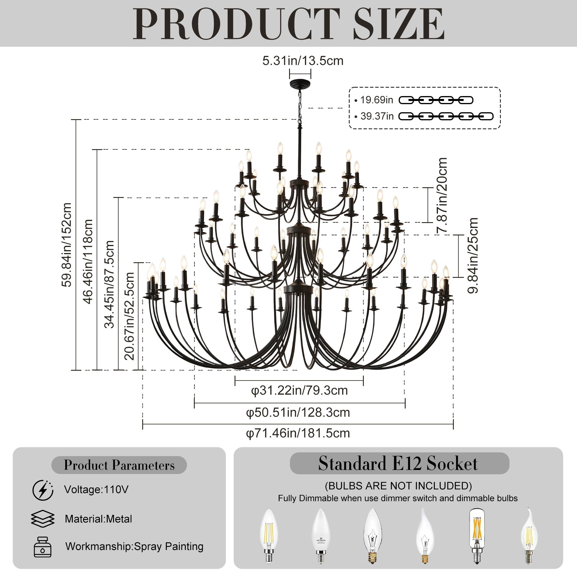 **PRODUCT SIZE**

- Height: 59.84in/152cm
- Width: 71.46in/181.5cm
- Depth: 34.45in/87.5cm
- Diameter: 50.51in/128.3cm
- Height from Base: 19.69in/50cm
- Height from Top: 39.37in/100cm
- Arm Length: 19.69in/50cm
- Arm Width: 39.37in/100cm
- Arm Height: 7.87in/20cm
- Arm Depth: 9.84in/25cm
- Arm Diameter: 31.22in/79.3cm
- Arm Length: 19.69in/50cm
- Arm Width: 39.37in/100cm
- Arm Height: 7.87in/20cm
- Arm Depth: 9.84in/25cm
- Arm Diameter: