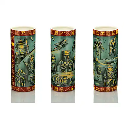 Front. Star Wars - Geeki Tiki Star Wars The Book Of Boba Fett 24oz Ceramic Scenic Mug - Red.
