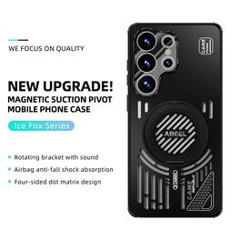 Dteck - Rugged Case for Samsung Galaxy S26 Ultra with Ring Stand, Magnetic Shockproof Slim Heat Dissipation Protective Cover - Black