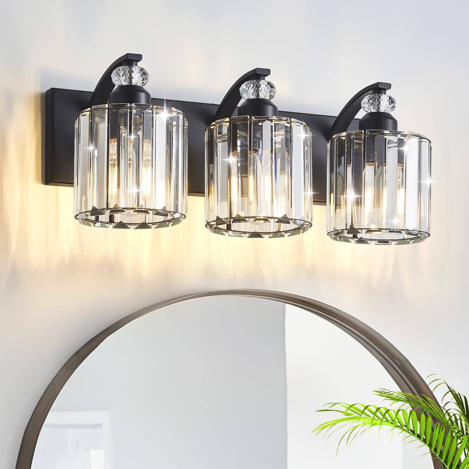 Front. Earthley Blooms - Matte Bathroom Light Fixtures Over Mirror Modern Vanity Lights For Vintage Farmhouse Wall Sconce Lighting W - Black A 3-Lights.
