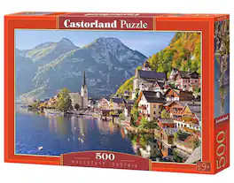 500 Piece Jigsaw Puzzle, Hallstatt, Austria, Idyllic Landscape, Tyrolean Alps, Castorland B-52189 - Red