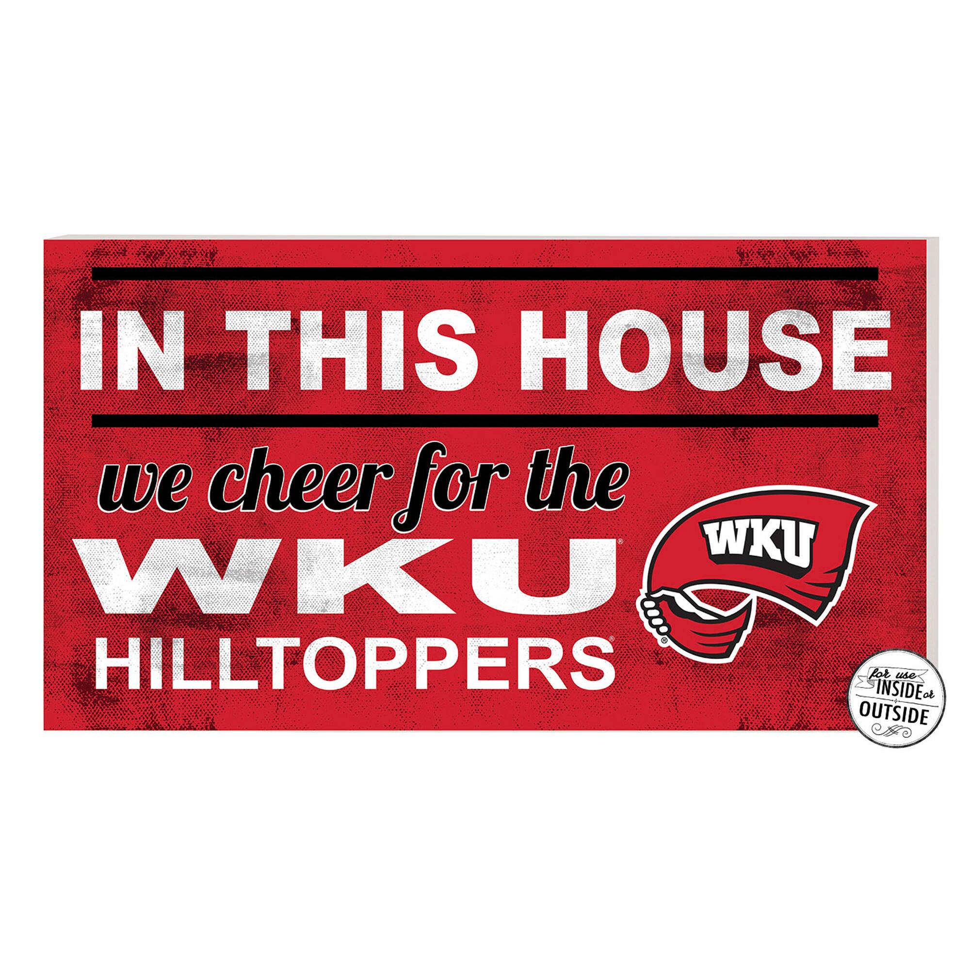 Red Western Kentucky Hilltoppers 11'' x 20'' Indoor/Outdoor In This House Sign