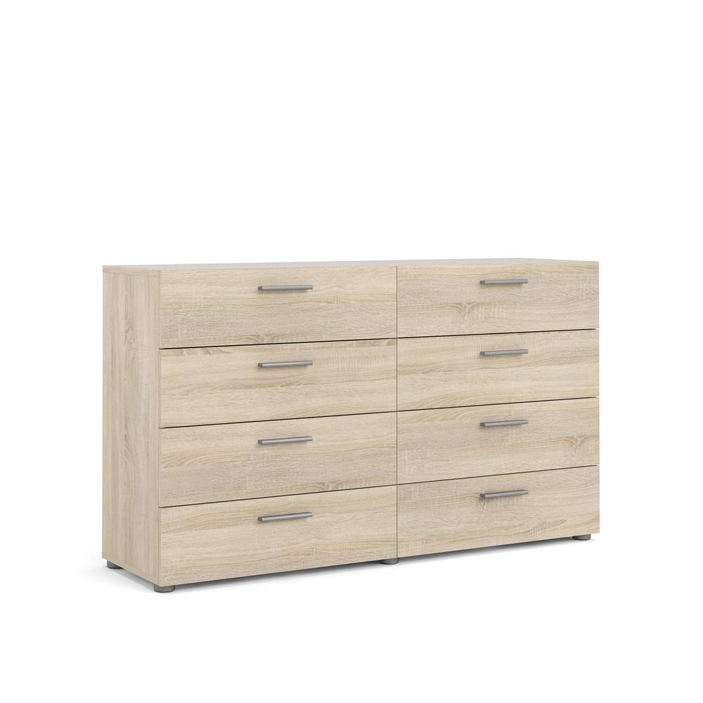 Angle. Tvilum - Austin 8 Drawer Double Dresser, Oak Structure - Brown.