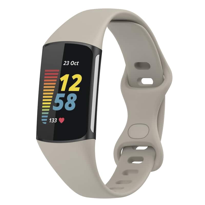 StrapsCo - Slim Active Band Silicone Rubber Watch Strap For Fitbit Charge 6 - Gray