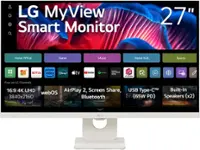 LG - My View 27" IPS UHD 60Hz Smart Monitor (HDMI, USB-C) - White - Front_Zoom