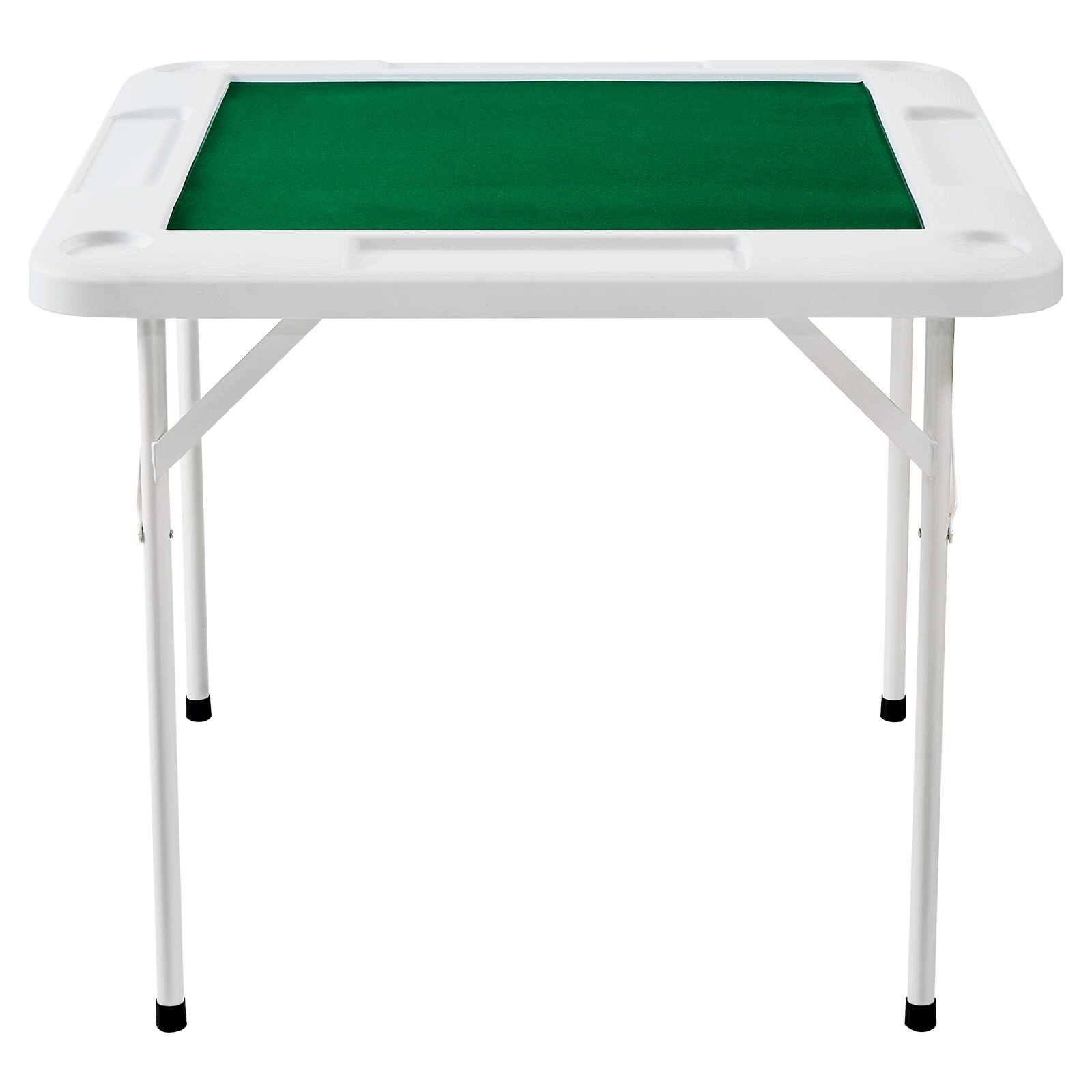 Alt View 5. VEVOR - Mahjong Table,4 Player Folding Domino Table with Wear-Resistant Green Tabletop,Portable Square Card Table,35.4x35.4-inch - White.