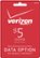 Front. Verizon Wireless - $5 Data Add-On Card - Red.