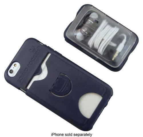Front. Sound Pockets - Encore Earbud Headphones Storage Case for Apple® iPhone® 6 - Blue.