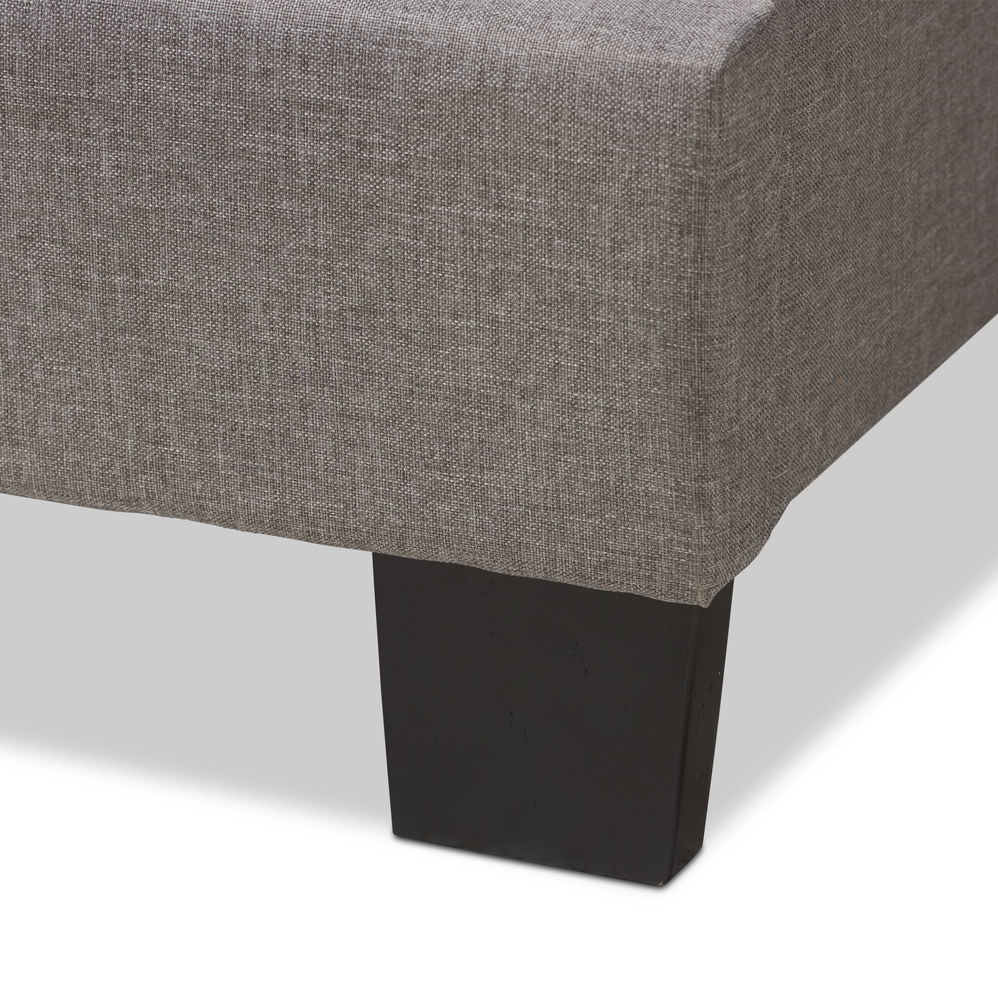 Alt View 1. Baxton Studio - Vivienne Modern and Contemporary Fabric Upholstered Bed - Light Grey.