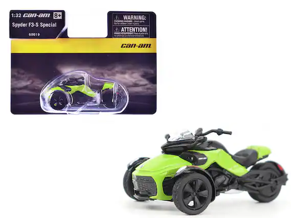 1:32 Can-am
8+
Spyder F3-S Special
60019
WARNING: CHOKING HAZARD - Small parts. Not for children under 3 years.
ATTENTION! RISQUE D'ÉTOUFFEMENT - Pièces détachées. Ne convient pas aux enfants de moins de 3 ans.