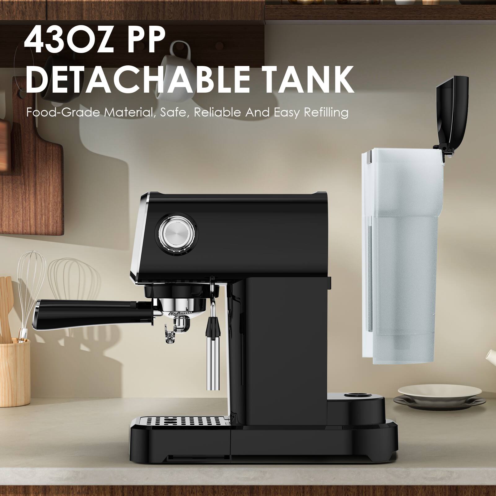 Anysun 20 Bar Slim Vertical Espresso Machine with Milk Frother
