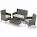 Front. Costway - Costway 4 PCS Patio Furniture Set with Washable Cushions and Tempered Glass Coffee Table - Beige.
