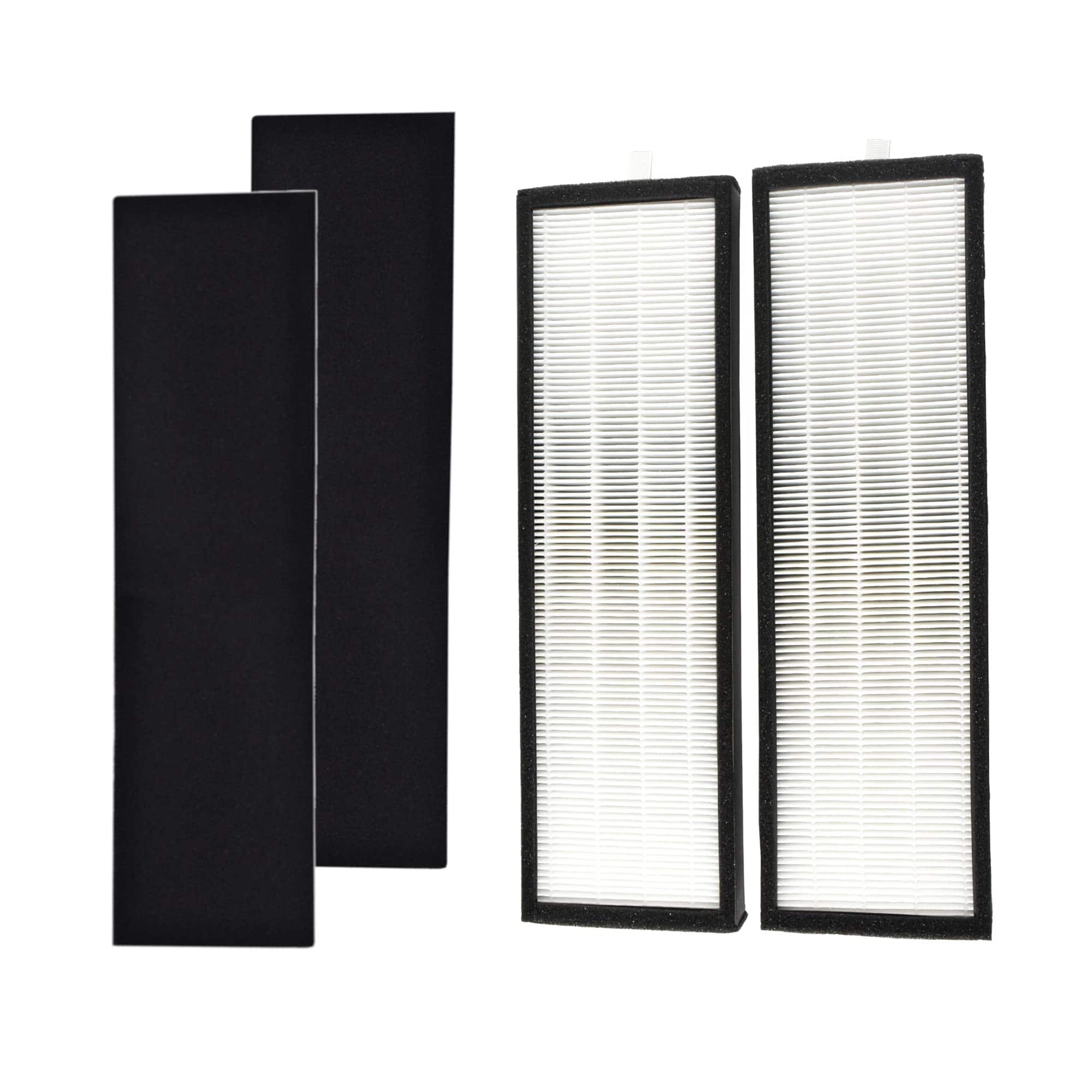 HQRP - True HEPA Replacement Filter Kit for T500 Tower Air Purifier - 2 HEPA + 2 Carbon Pre-Filter Sheets