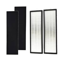 HQRP - True HEPA Replacement Filter Kit for T500 Tower Air Purifier - 2 HEPA + 2 Carbon Pre-Filter Sheets