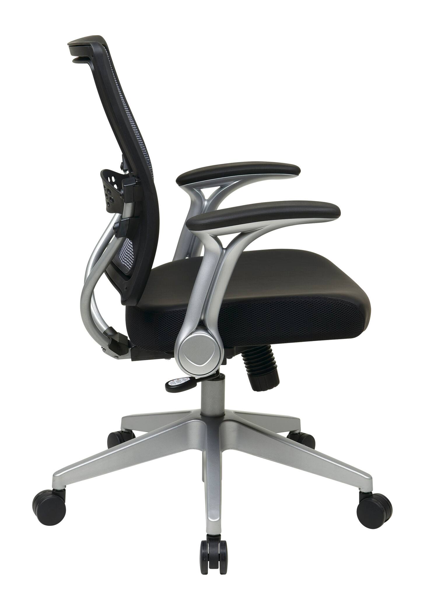 Alt View 1. Office Star Products - Professional AirGrid® Managers Chair - Platinum & Black.