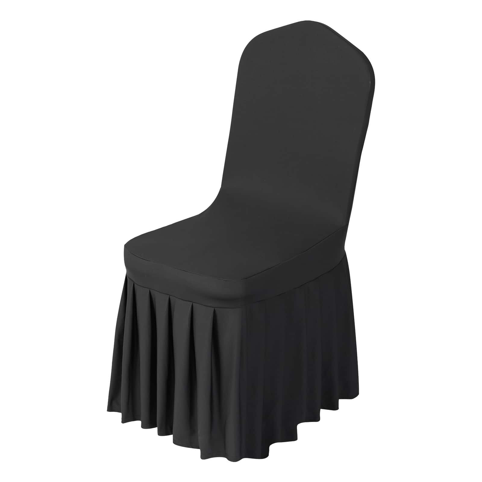 VEVOR - 30 Pcs Chair Covers, Polyester Spandex Chair Cover, Stretch Slipcovers for Wedding Party Dining Banquet - Black