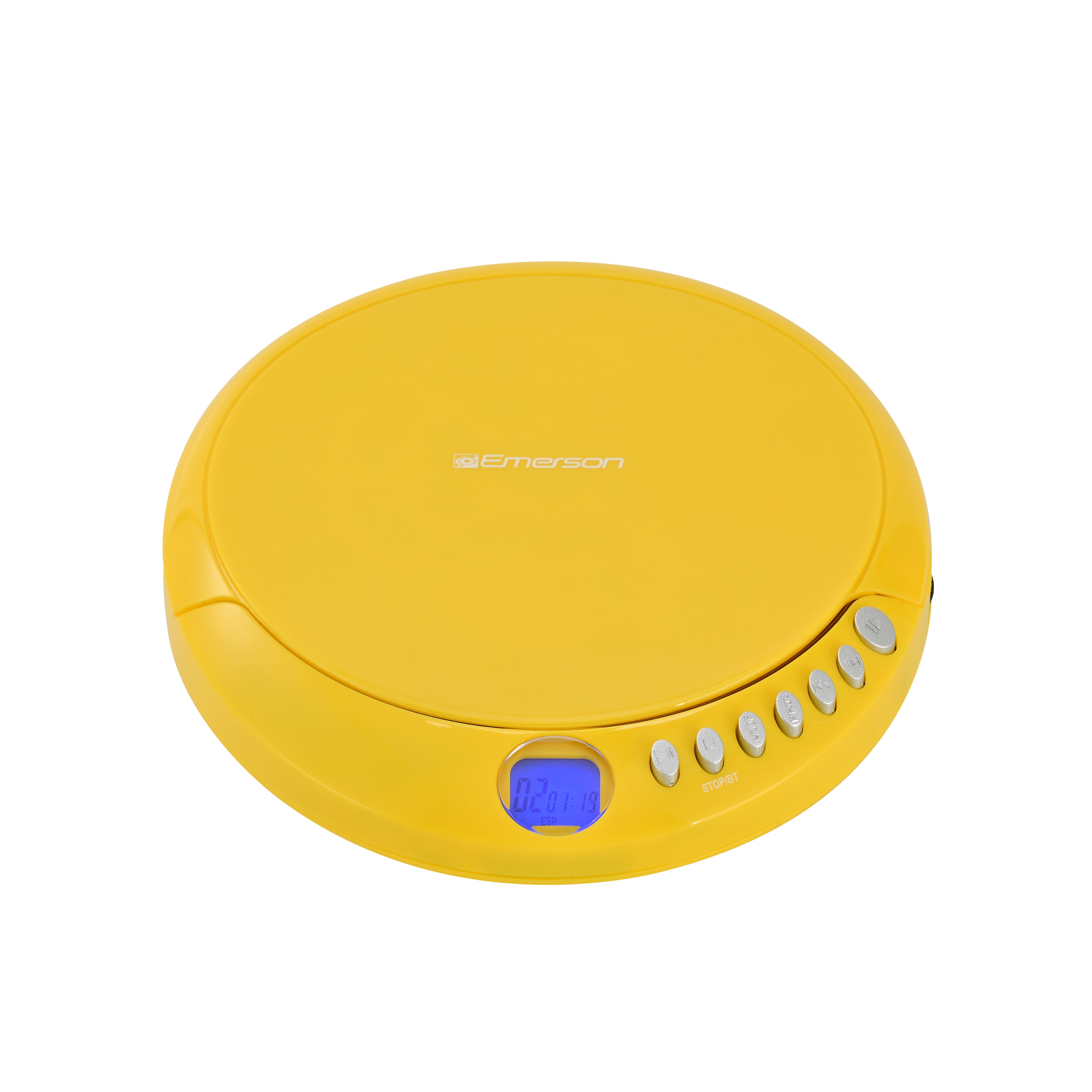 Emerson - Portable CD Player with FM Radio, Bluetooth 5.3 AudioStream, Anti-Shock, 20-Track Memory, LCD, Dual Power & Earphones