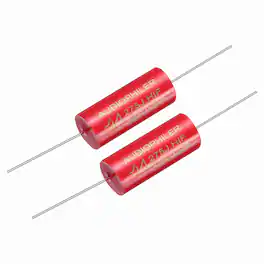 Unique Bargains - 2pcs 2.7uF 250V Axial MKP Film Capacitor for Audio Speaker Crossover Frequency Divider - Red