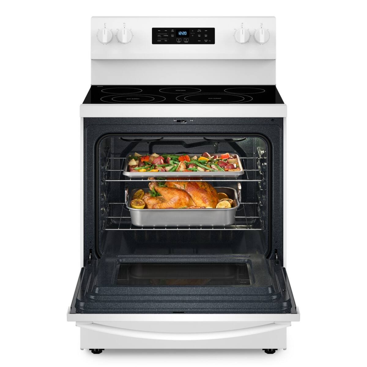 Alt View 9. Whirlpool - 5.3 Cu. Ft. Freestanding Electric Range with Air Cooking Technology, No Preheat Air Fry and Air Baking and Self Clean - White.
