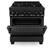 Angle. ZLINE - 30" Legacy Dual Fuel Range w/ 4 Brass Burners & Oven in Black Stainless Steel (RAB-BR-30) - Black Stainless Steel/Brass Burners.