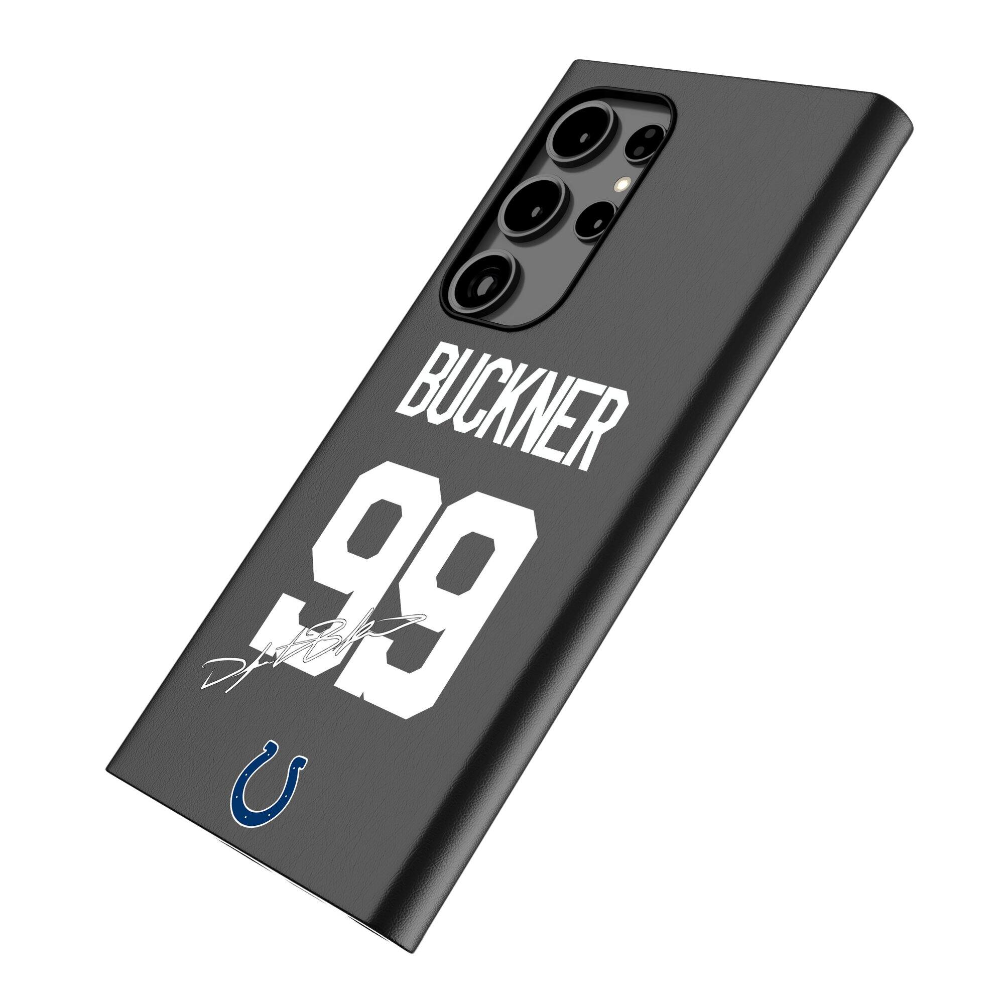 Alt View 1. Keyscaper - DeForest Buckner Black Indianapolis Colts Galaxy Magnetic Bump Case - S25 Ultra - Black.