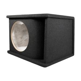 QPower - 10" Single Horn Ported Subwoofer Box Enclosure, 5/8" MDF, Carpet - Black