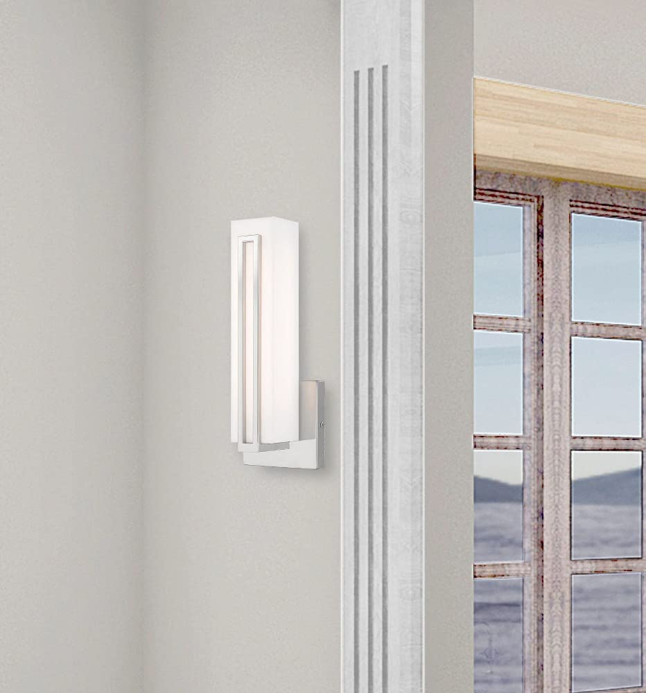 Left. Earthley Blooms - Lighting 10w Led Polished Chrome Ada Wall Sconce - Polished Chrome Medium.