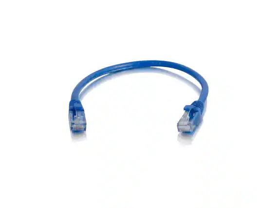 Front. Cables to Go - C2G 00974 Cat6a Cable - Snagless Unshielded Ethernet Network Patch Cable, Blue (6 Inches).