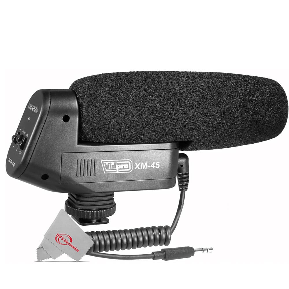 Vivitar - Vidpro On Camera Professional Cardiod Condenser Shotgun Microphone with Furry Windscreen