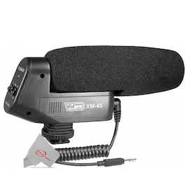 Vivitar - Vidpro On Camera Professional Cardiod Condenser Shotgun Microphone with Furry Windscreen