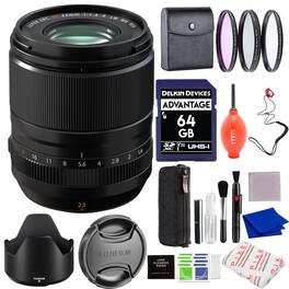Fujifilm - XF 23mm f/1.4 R LM WR Lens with 58mm 3PC Filter Kit, 64GB SD Card and More Advanced Accessories